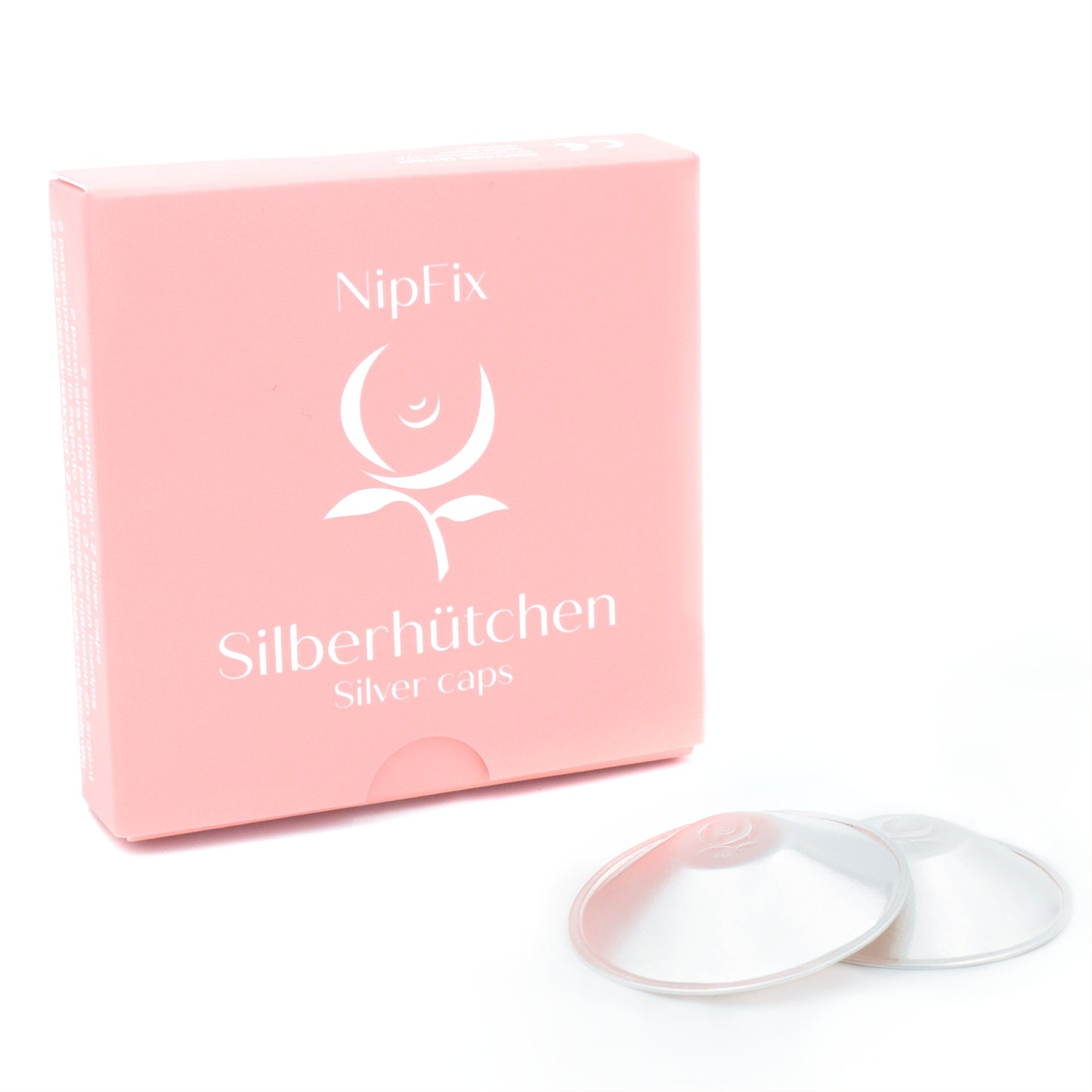 NipFix Silberhütchen für wunde Brustwarzen nach dem Stillen, TÜV-zertifiziertes 999er Feinsilber, Made in Germany, 2er Set